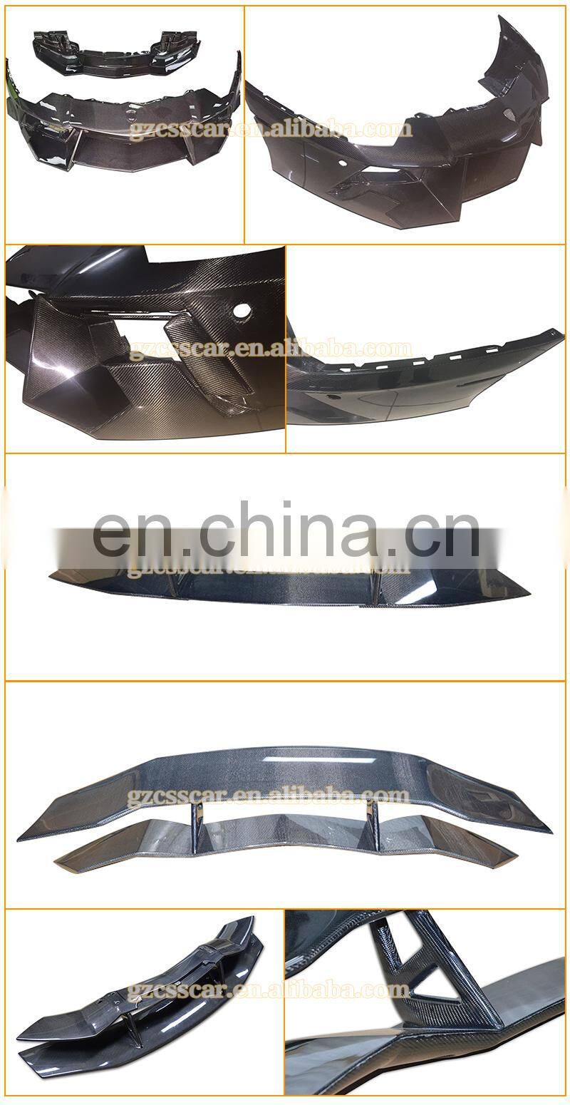 China supplier car bumper body kit suitable for aventador LP700 facelift to DMC front lip rear diffuser rear wing