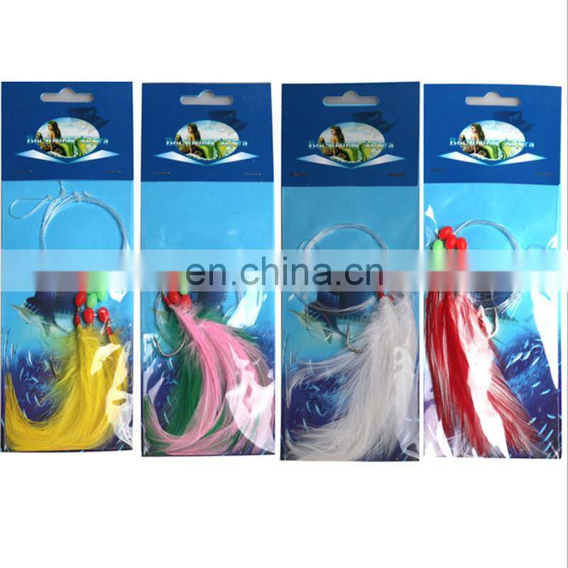 93cm 10g 3 hooks per set Artificial Sabiki Fishing Hook Feather Squid Rigs