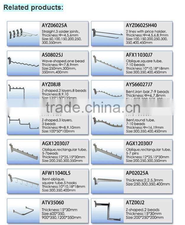 Security chrome plating hanging display pegboard hooks for shop