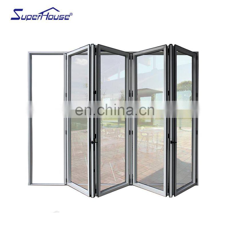 Superhouse high quality aluminium bifold doors aluminum frame exterior bi fold doors for house villa