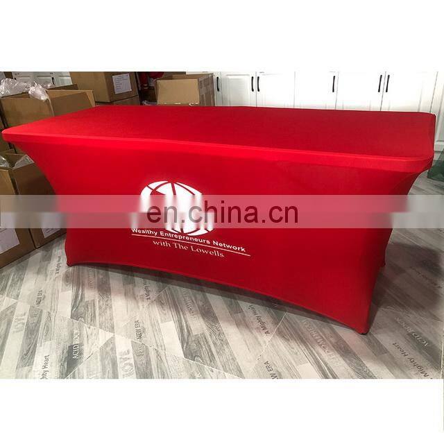 Amazon Best Seller 4ft 6ft 8ft Custom Rectangular Fitted Stretch Spandex Table Cover Tablecloths