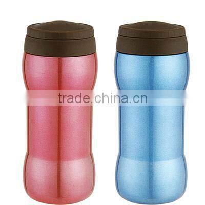 300ml wave shape stainless steel vacuum coffee tumbler with tea filter