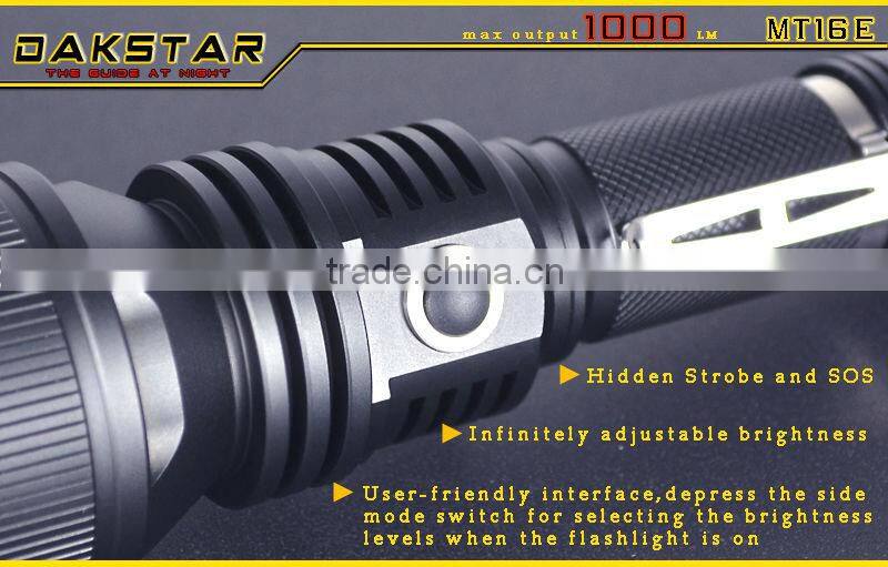 DAKSTAR MT16E XM-L U3 1000LM 18650 Self Defense Side Switch LED Flashlight With CREE