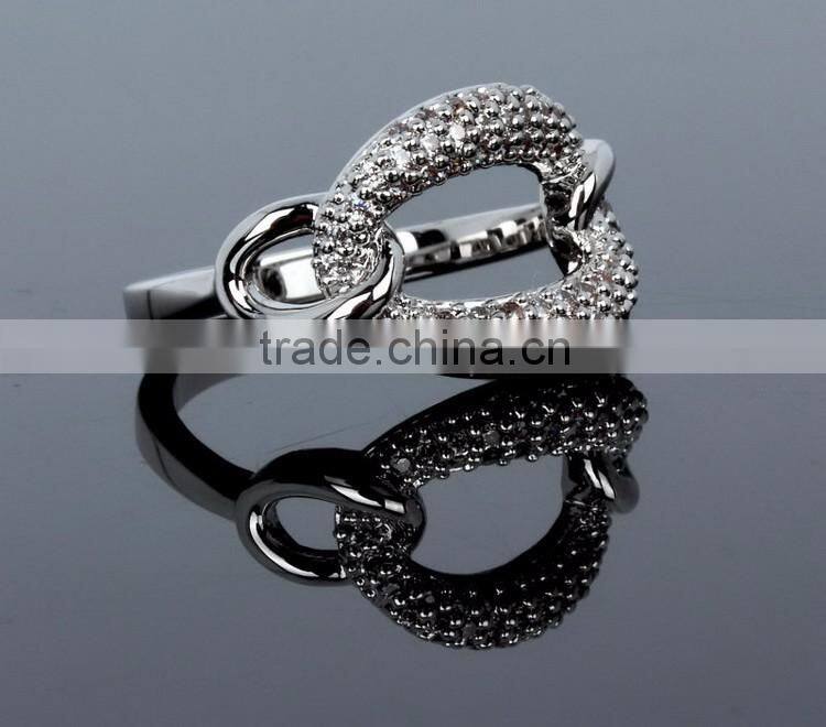 Top Quality Dongguan Factory White Gold Plated CZ Simple Fashion Jewelry Nice Ring