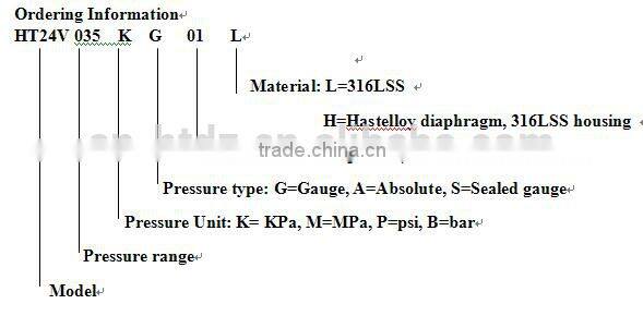 10V Flush diaphragm pressure sensor