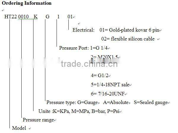Oil filled pressure sensor