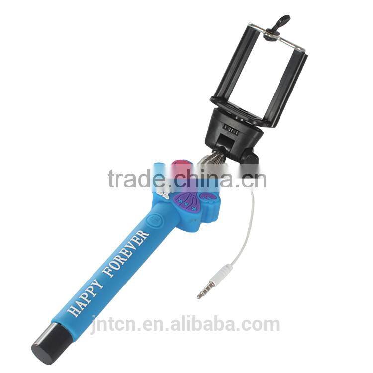 Shenzhen Manufacturer for Wholesale cartoon wired selfie stick monopod QC24