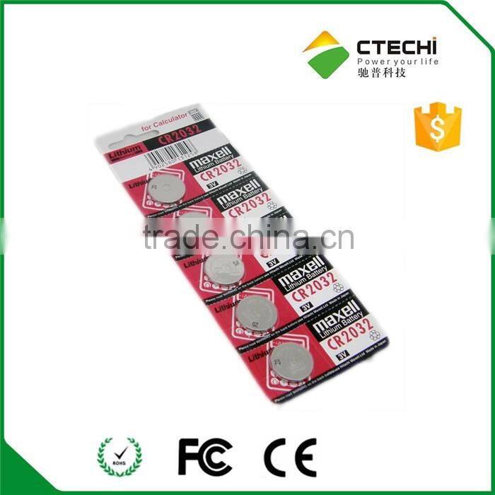 3V lithium battery Maxell CR2032 with solder pins/tabs
