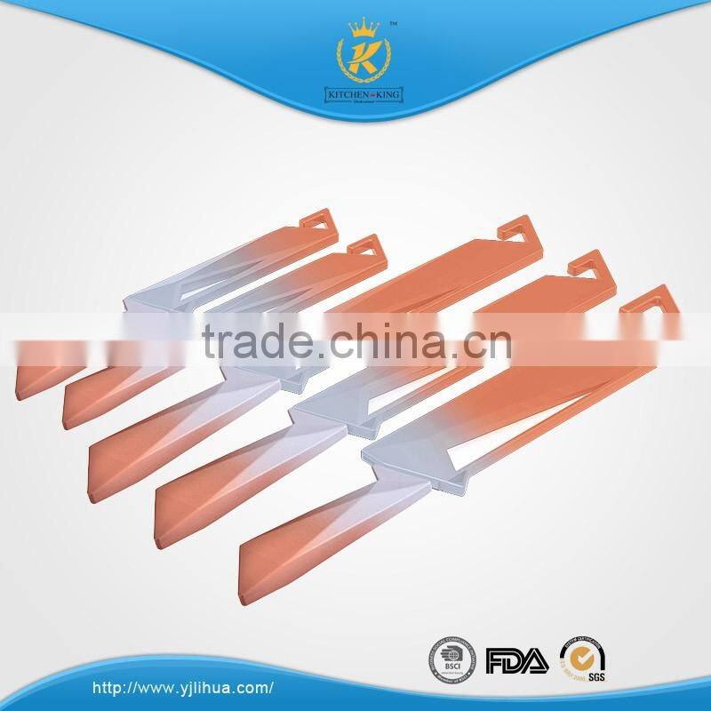 KITCHENN KING 6PCS non-stick color coating knife set with plastic stand