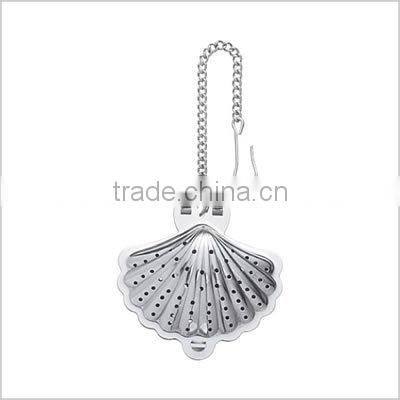 YangJiang Factory durable shell shaped stainless steel tea strainer