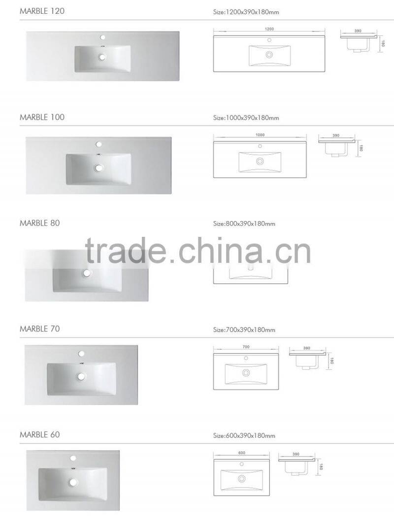 Sanitary ware Ceramic Rectangle Counter top Cabinet Basin Bathroom Washbasin