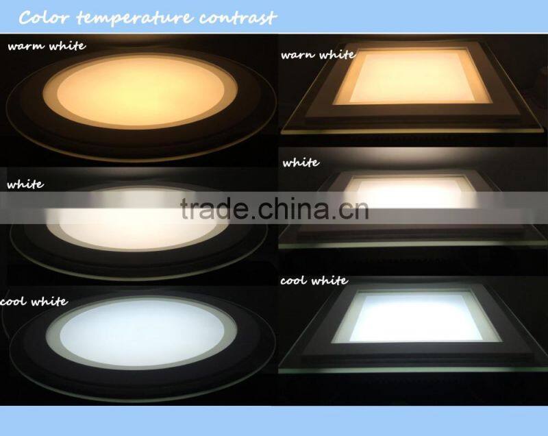 Good quality 6w glass ceiling square led panels for indoor use warm white glass panel