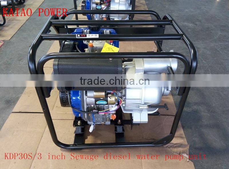 3 inch single stage and trash key start sewage diesel water pump for water treatment use(KDP30S)