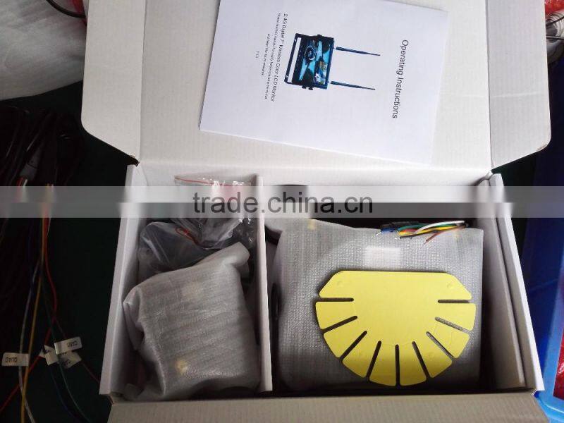 8languages Selectabl Digital Wirless Rear View Camera for Heavy Duty Truck ,Forklift with Good Night Vision 7" 4CH Quad Monitor