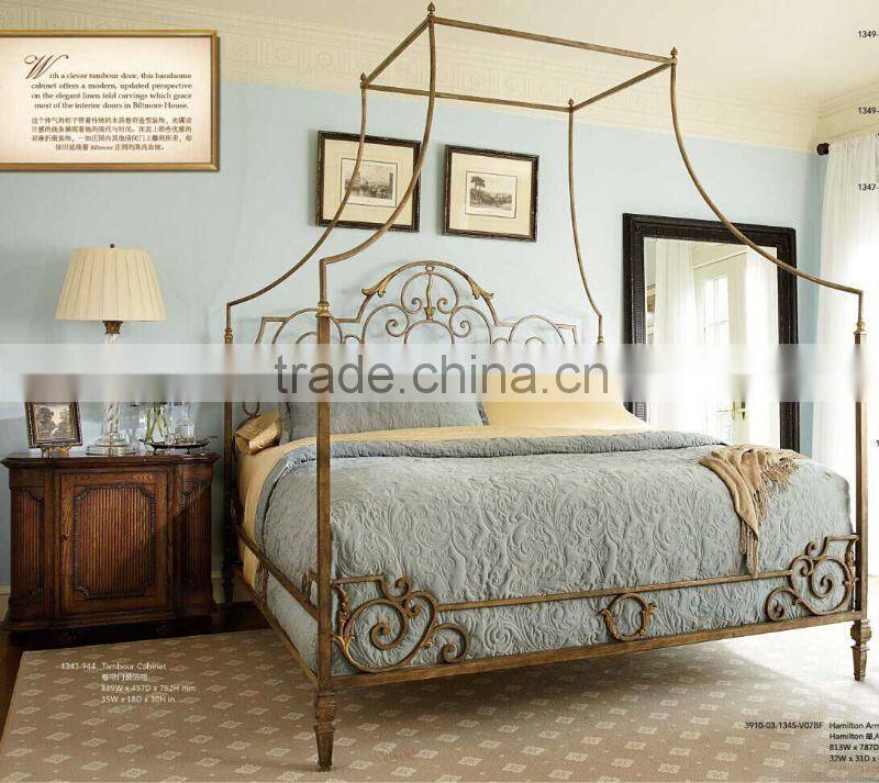 American country style metal canopy king size bed queen bed
