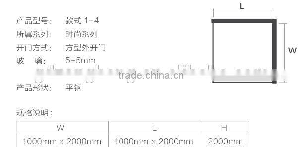 2016 new prefab shower enclosures ocean sunrise 3D digital printing glass Frameless and accessories available villa shower room