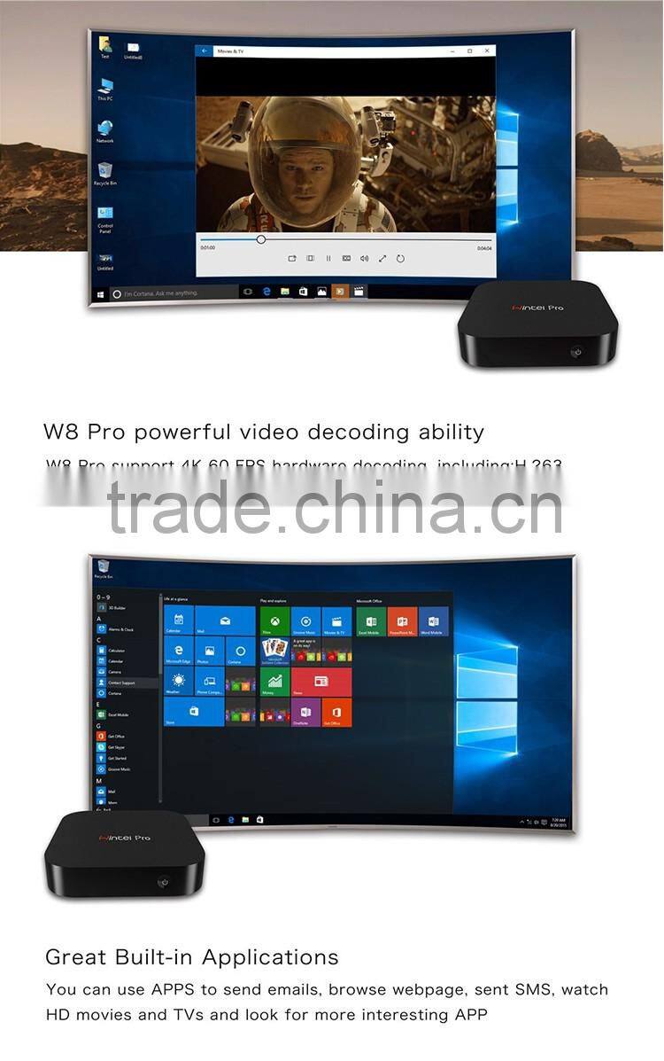 Wintel Pro new model windows 10 OS intel Z8300 quad core intel tv box