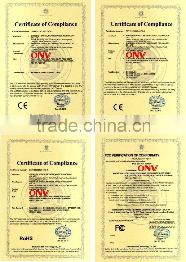 Rack mount 26 Port Gigabit PoE Switch with 24 PoE ports with Hikvision IP Camera Adapter ,