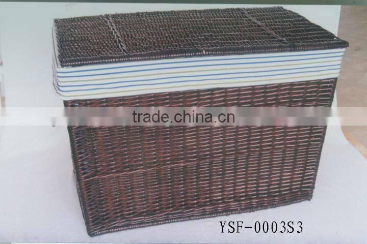 Chinese brown handmade woven willow storage basket