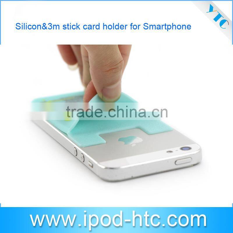 2014 Mini Cover pocket 3M adhesive credit card holder, Mobile phone card holder, PU Credit Card holder