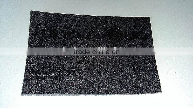 Black Genuine Leather Patch With Custom Brand Logo