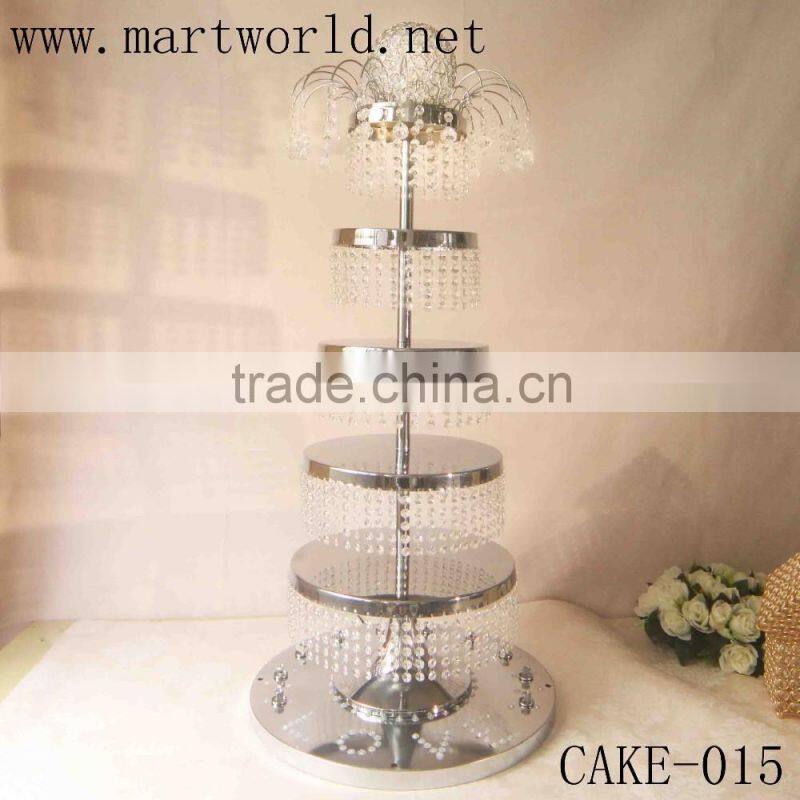 5 tiers cake stand with light cake decoration supplies in guangzhou party decoration wedding decoration(CAKE-015)