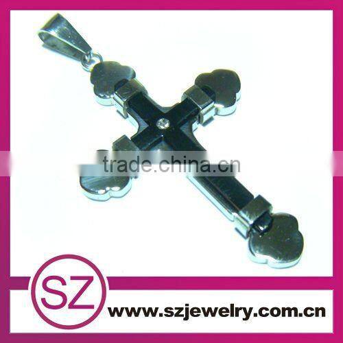 Fashion men cross design stainless steel necklace pendant