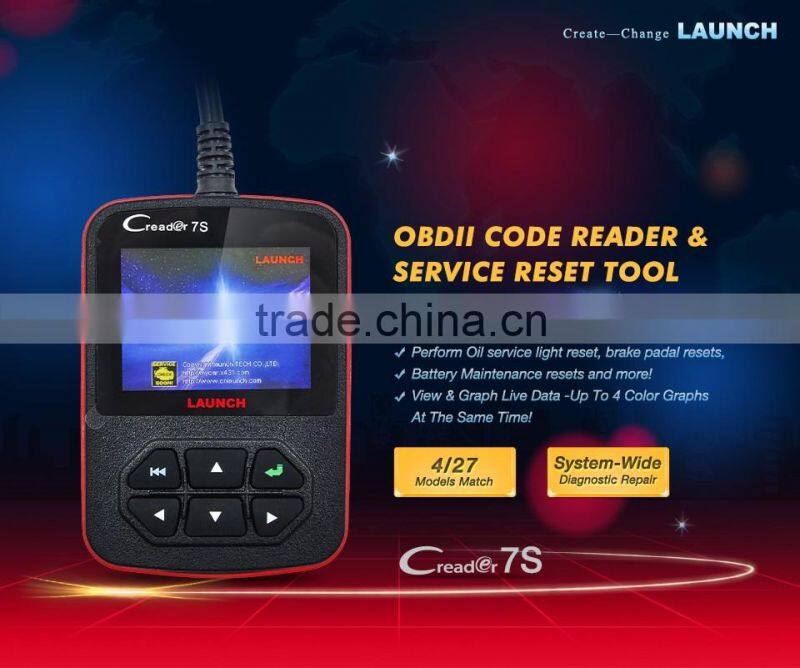 Factory price!!!Super function OBD II Code Reader + Oil Reset Function---original Launch X431 Creader 7S update online