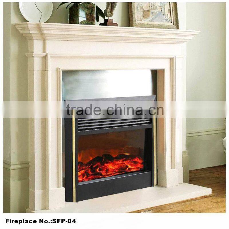 Stone Arch White Marble Fireplace for Indoor Decor