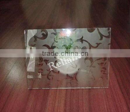 4-12mm float Glass Acid Etching -acid etched glass with CE, ISO, CCC, BS6202