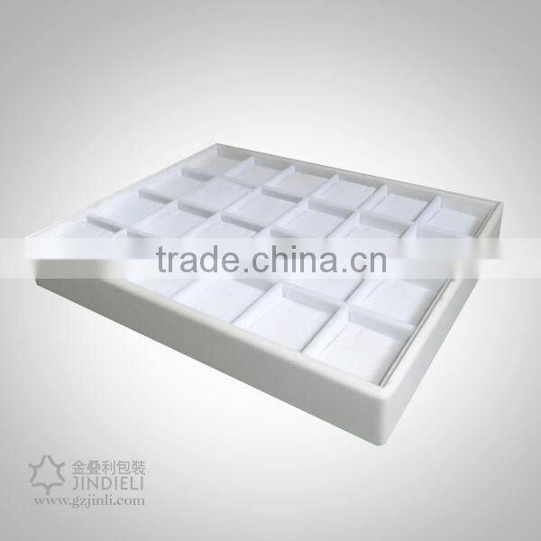 white leather cabochon suit display jewelry tray