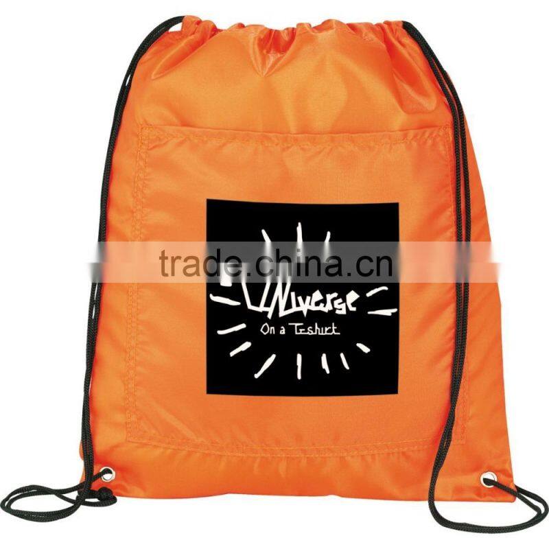 Promotion waterproof polyester drawstring backpack shoe bag