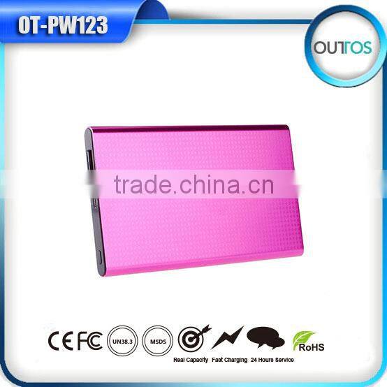 Super slim 4000mah power bank aluminum case
