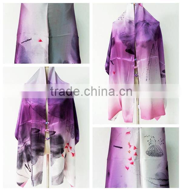 scarfs pashmina with digital printing on double layer silk