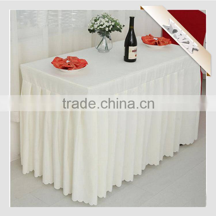 2015 Cheap and Hot Sale 100%Polyester Banquet White Table Cloth