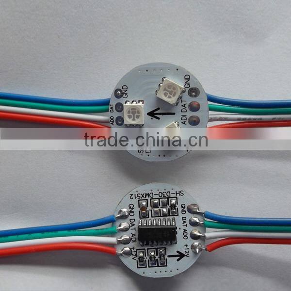 parallel connection led modules waterproof IP67 DC 12V Led pixel modules Diameter 30mm DMX512 led modules