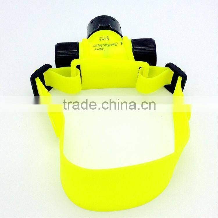 3W waterproof IPX8 diving led headlamp