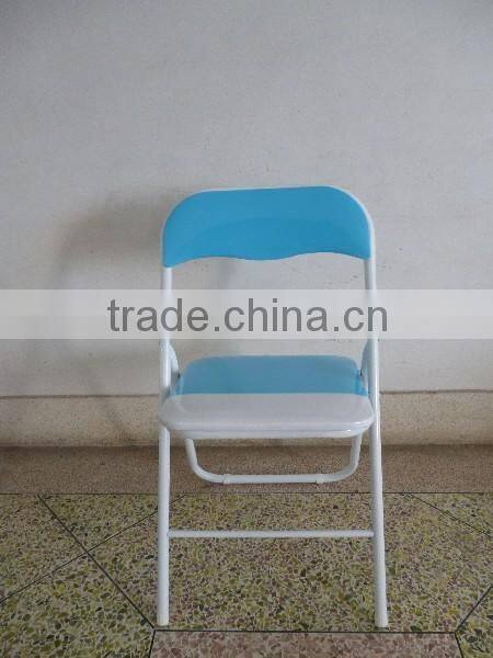 Metal folding chair with PVC cushion seat