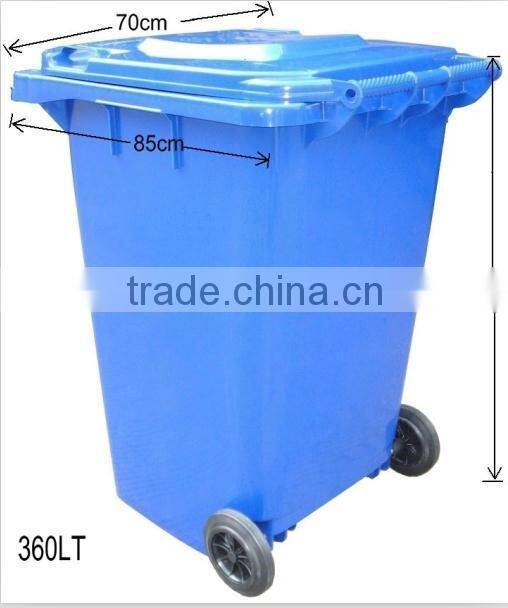HDPE HOT!outdoor plastic dustbin with wheels 240 Liter with EN840
