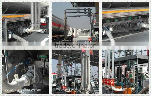 2/3 axles 30000L flammable liquid transport stainless steel tank truck trailer for sale