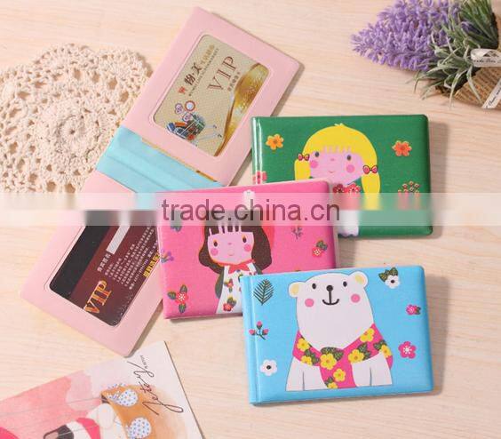 Plastic gift lovely flower print card holder with high quality