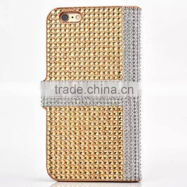 Customized Diamond Leather Flip Bling Case Cover For Samsung Galaxy J7