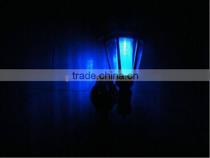 Solar Led Wall mounted Retro Hexagon lamp light led Decorative Court colored led lawn garden lamp light.