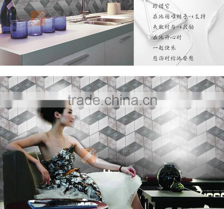 EMBOSS 100*200*175mm grey color hexagon tile porcelain mosaic floor tile