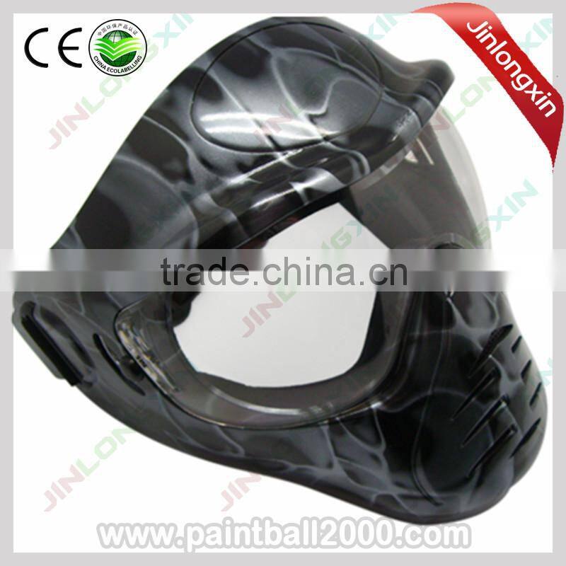 Airsoft mask Black Snake Pattern Anti Fog single lens paintball mask