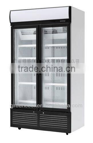 promotion upright freezer supermarket upright energy drink display cooler freezer