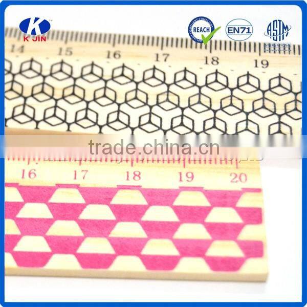 Wholesale OEM 15cm wooden straight rulers ruler with handle sticker wrapper