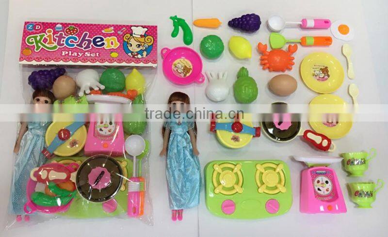 2016 new fashion doll girl games play kitchen toy girls toys play set