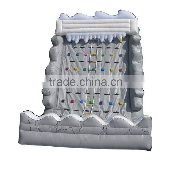 used inflatable indoor rock climbing wall, 0.55mm PVC tarpaulin climbing mountain sport games