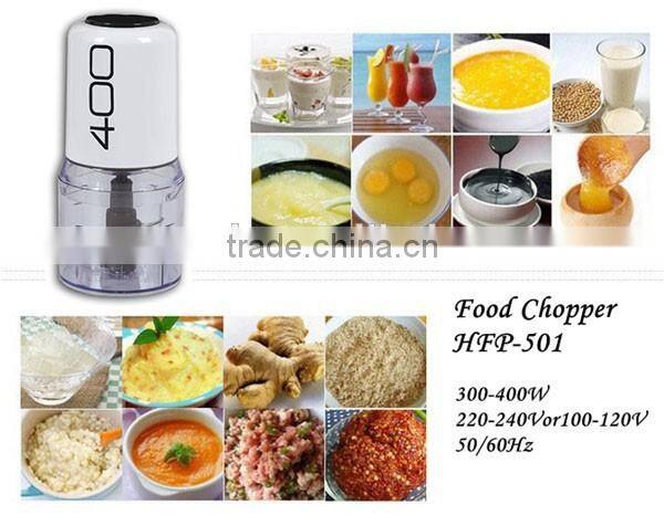Electric food chopper/processor double blades